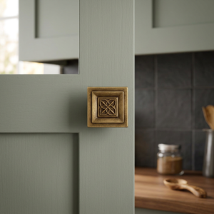 Square <b>Brass</b> Cabinet Handles Traditional Kitchen Drawer <b>Knobs</b> Durable Furniture Hardware - Product Image 6