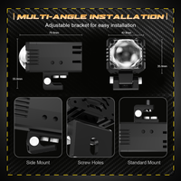 Projecteur de travail LED Luxlion 2026 à lentille unique, mini-phare, accessoires auto bicolores pour VTT et moto