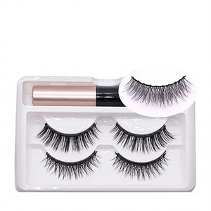 Nuevo set de dos pares de delineadores magnéticos transfronterizos con diez imanes, pestañas postizas impermeables al por mayor con <span class=keywords><strong>atracción</strong></span> magnética rizadora - Product Image 1