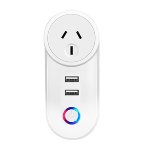 Smart Wall <b>Plug</b> <b>With</b> 1 AC Outlet 2 USB <b>A</b> Ports Wi-Fi Touch Control IP20 Plastic Minimalist Design Wall <b>Switches</b> - Product Image 3