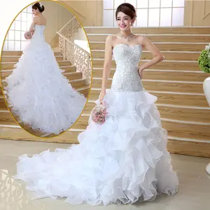 Nanchang Auyan 2022 оптовая продажа экспорт свадебное платье для невесты с открытыми плечами роскошные свадебные женские платья