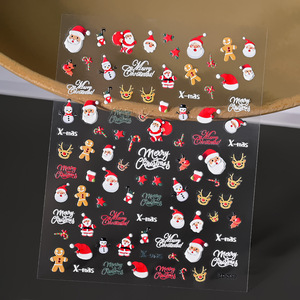 Nouveaux autocollants pour ongles <span class=keywords><strong>de</strong></span> Noël 5D, flocons <span class=keywords><strong>de</strong></span> <span class=keywords><strong>neige</strong></span>, autocollants pour ongles <span class=keywords><strong>de</strong></span> Noël, chapeau <span class=keywords><strong>de</strong></span> Noël, gants, élan, arbre, bonhomme <span class=keywords><strong>de</strong></span> <span class=keywords><strong>neige</strong></span>, décoration d'autocollants pour ongles - Product Image 2