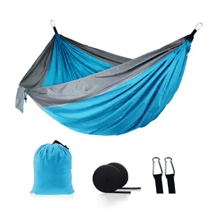 Popular 210T nylon Hammock factory custom wholesale various colors outdoor hanging 2 person portable hammock for camp
