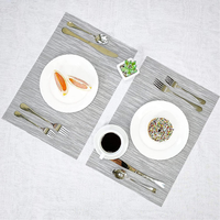 Napperons classiques en PVC tissé, écologiques, lavables, durables et essuyables, avec logo personnalisé, pour la table à manger à domicile, vente en gros