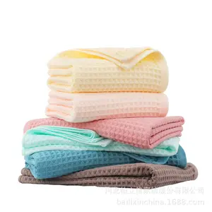 Hot sale Waffle bath towel absorbent and quick-drying daily gift towels sets children cotton towel