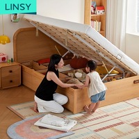 Lit simple moderne en pin massif pour enfants avec sommier intégré, durable et confortable, élégance raffinée VH1A-A