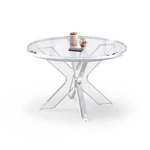 Juego de mesa de comedor de acrílico con sillas Yageli Company Designer Round Rectangle Furniture - Product Image 1