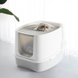 Fournitures de nettoyage pour grands chats en <span class=keywords><strong>plastique</strong></span> de bonne qualité <span class=keywords><strong>bac</strong></span> <span class=keywords><strong>à</strong></span> <span class=keywords><strong>sable</strong></span> pour chats <span class=keywords><strong>avec</strong></span> <span class=keywords><strong>couvercle</strong></span> <span class=keywords><strong>bac</strong></span> <span class=keywords><strong>à</strong></span> litière anti-éclaboussures durable et entièrement fermé - Product Image 4