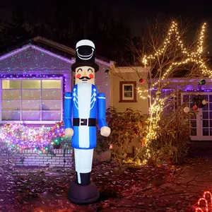 热卖11英尺巨型圣诞充气士兵胡桃夹子室内室外充气圣诞装饰