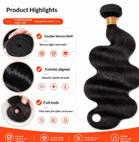 Extensions de cheveux vierges humains à 30 %, ondulés, en lots, de 8 à 34 pouces, ondulations naturelles, 115 g, haute qualité