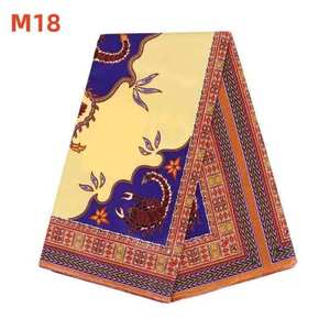<span class=keywords><strong>Tissu</strong></span> imprimé africain 100% coton M28, motif plume de <span class=keywords><strong>paon</strong></span> bleu vif, 6 yards pour la confection de robes pour femmes - Product Image 2