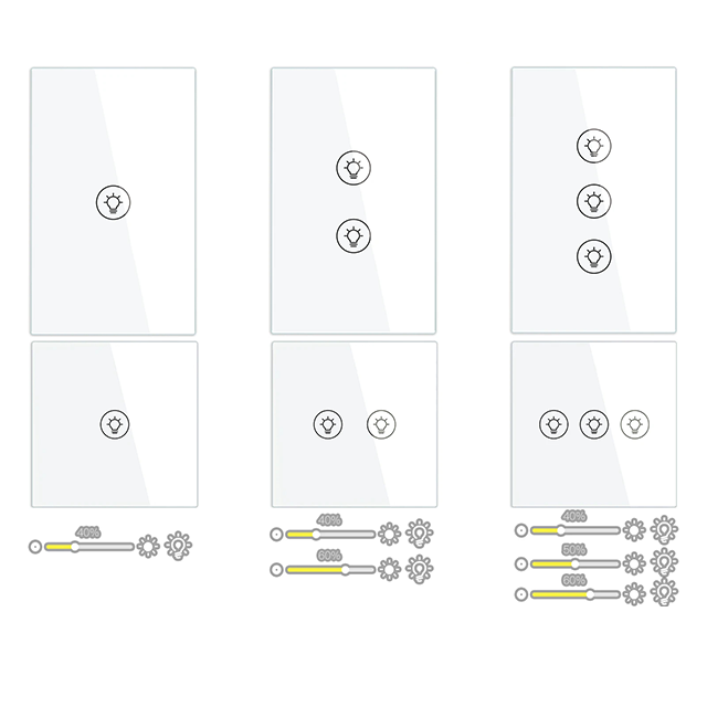 White Smart Home Product Tuya Dimmer Light Switch 220V Wifi 1 2 3 Gang Zigbee Alexa Dimmer Light Switch
