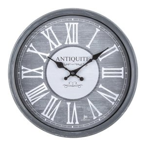 Wall <b>Clock</b> (4x28cm) JUSTAMINUTE Antique Grey 00887TG - Product Image 1
