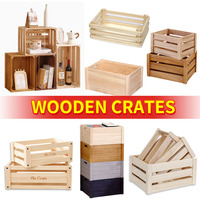 Panier en bois artisanal écologique, personnalisé, décoratif, peint, rectangulaire, caisse de rangement, manipulation au laser, promotion de fruits et de vin