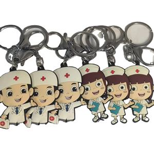 พวงกุญแจซิลิโคนน่ารักแบบขายส่ง พวงกุญแจการ์ตูนแพทย์และพยาบาล 3 มิติ พีวีซี ตุ๊กตาห้อยกระเป๋าสุดน่ารัก พวงกุญแจรูปแพนด้า - Product Image 1