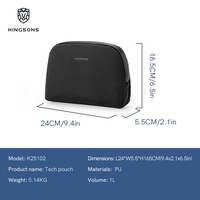 Pochette noire en PU Tech, sac organisateur d'accessoires électroniques pour le voyage