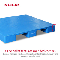 Palette en plastique KUDA 1212C-PBJJ, planche plate en plastique, planche anti-humidité pour entrepôt industriel 1200x1200x140mm