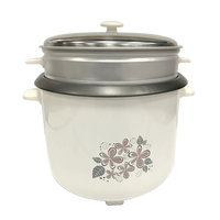 Cuiseur à riz électrique droit de luxe chinois 1,8 L avec 2 casseroles en aluminium avec couvercle en verre Olla Arrocera