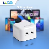 Chargeur Power Bank au Nitrure de Gallium PD 45W USB Type-C Double Port Charge Rapide QC 3.0 Prise Pliable Compatible 220V Ordinateur Portable Android