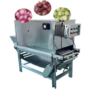 Stainless steel onion peeling and cutting machine onion root cutter onion skin peeling removing machine