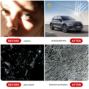 <span class=keywords><strong>Film</strong></span> teinté pour vitres de voiture en PET noir anti-reflets <span class=keywords><strong>2</strong></span> plis 1x30m Protection UV Protection de la vie privée Nano céramique Isolation thermique - Product Image 3