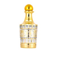 Botella de Perfume al por Mayor de Gran Tamaño, 150ml 250ml, Botella de Vidrio Dorado Electrochapado para Perfume con Cristal