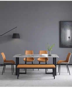<span class=keywords><strong>Table</strong></span> à manger allongée moderne et simple en pierre frittée, avec plateau en roche, très vendue - Product Image 2