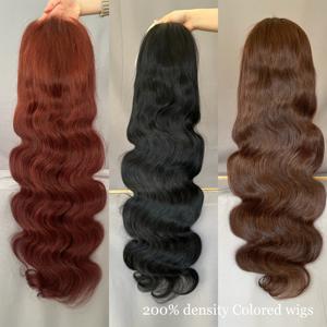 Perruque Lace Frontale 13x4 en Cheveux Humains Ondulés Profonds, Densité 200%, Couleur Bourgogne 99J, Perruque Bouclée Colorée pour Femmes - Product Image 5