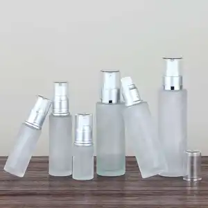 Garrafa de loção de vidro da bomba de preço de fábrica, 100ml para hidratação corporal de cosméticos de emulsão