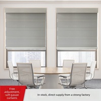 Rideau transparent élégant en faux lin, double couche, occultant, protection UV, style américain, personnalisable pour bureaux et salons