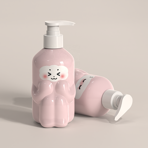Botella Dispensadora de Loción de 300 ml con Forma Kawaii, Dispensador de Jabón de Manos y Corporal con Diseño de Dibujos Animados para Niños, Botella de Champú PET con Logotipo Personalizado para Baño - Product Image 1