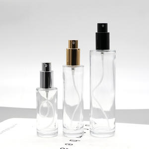 Flacons en verre cylindriques fins de 30 ml, fond épais, flacon de parfum avec pompe pulvérisatrice dorée/argentée - Product Image 4