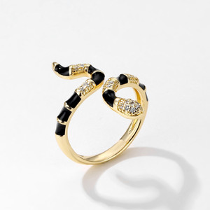 Bestseller Verstellbare Offene Schlangen-Messingringe mit Zirkonia 18K <span class=keywords><strong>Gold</strong></span> Vintage Schlangenförmiger Dünner <span class=keywords><strong>Ring</strong></span> für Damen und Herren - Product Image 2