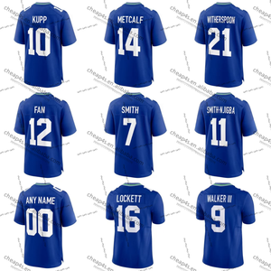 Jersey Sepak Bola Amerika Jahitan Grosir Kupp Smith-Njigba Metcalf Kaos Sepak Bola Ukuran Besar - Product Image 1