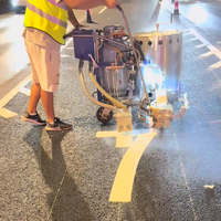 Machine de marquage routier thermoplastique automotrice SanWin Chine avec batterie au lithium 20AH/48V pour les lignes de passage pour piétons