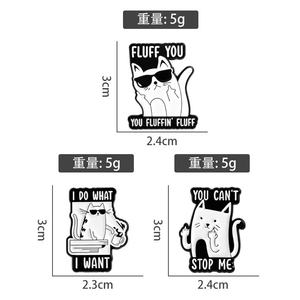 เข็มกลัดโลหะผสมสังกะสีเคลือบลายการ์ตูนสุดฮา แสดงท่าทางนิ้วกลาง คุณไม่สามารถหยุดฉันได้ ฉันทำสิ่งที่ฉันต้องการ ป้ายติดเสื้อ เครื่องประดับ - Product Image 5