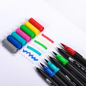 Rotulador permanente de doble punta de 24/36/48/60/120 colores, punta fina y punta suave, puede personalizar el logotipo, embalaje, dibujo para niños - Product Image 3