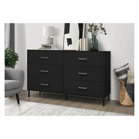 Chambre à coucher moderne bon marché blanc noir gris armoire de salon commodes en bois 6 commodes