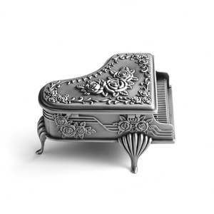 Boîte à bijoux en alliage de zinc de style européen, design piano, rétro et créatif, coffre de rangement pour trésors - Product Image 5