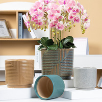 Vente chaude Bande Spéciale Conception Pots De Fleurs Ornements De Jardin Intérieur Extérieur Plancher Pot De Plante Ensemble de 3 Jardinière En Céramique