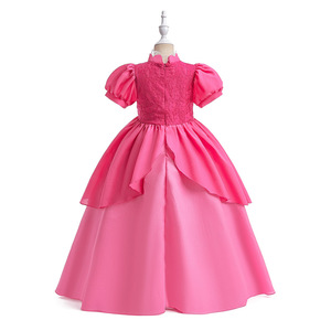 Nuevo Vestido de Princesa Rosa con Mangas Abullonadas de Encaje para Niñas, Disfraz de Cosplay de Cuento de Hadas para Fiesta de Cumpleaños, Actuación en Escenario, Carnaval - Product Image 2