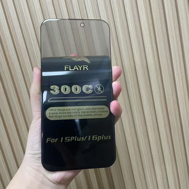 300C Ultra Large Curved Black Edge ESD Anti spy Privacy Tempered Glass Screen Protector for iPhone 17 16 15 Pro 14 13 12 Pro Max
