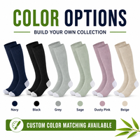 Chaussettes de compression en bambou personnalisées 15-20 20-30 mmHg, chaussettes de soutien montantes jusqu'au genou, OEM, marque privée pour hommes et femmes