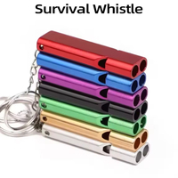 Mini Portable 120db Double tuyau haut décibel Camping en plein air randonnée survie sifflet multi-outils sifflet d'urgence