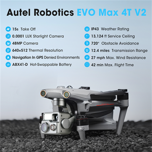 Dron Autel Robotics EVO Max 4T V2 con Imagen Térmica, Batería de Larga Distancia de 20 KM, Quadcopter Comercial con Cámara 8K - Product Image 2