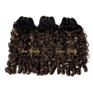 ผมต่อแบบเวฟลอนลึกสีบลอนด์ไฮไลท์แบบบาเลยาจ  ไม่ผ่านกระบวนการใดๆ ของ VMAE  แบบมัดเป็นช่อ  ผมมนุษย์แท้  แบบมิงค์เวอร์จิ้น  สำหรับต่อผม - Product Image 1