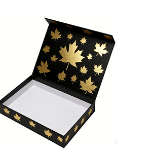 Cajas plegables personalizadas con impresión y tapa magnética, cajas de regalo plegables de cartón con imán y logotipo dorado - Product Image 1