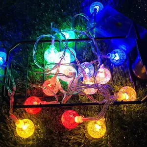 Luzes de corda redondas pequenas para festas ao ar livre, luminária LED de 10/50/100 LED com alimentação USB, luminária de corda para acampamento