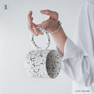 Mug en céramique personnalisable avec poignée, grande capacité, design éclaboussures d'encre, style nordique, tasse cadeau pour offrir - Product Image 1