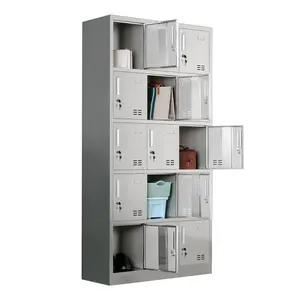 Manufacturer Supplier 15 Doors Stainless Steel Locker Wardrobe